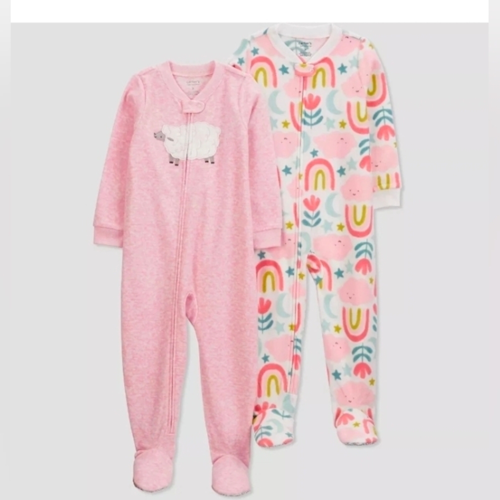 Carter's Just One You 2 Pack Toddler Girls fleece Footed Pajamas